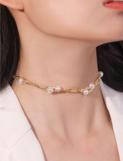K18YG アコヤ真珠 ネックレス ロング マグネット ワイヤー 巻き ブレスレット 18K 18金 イエローゴールド 2way 3way バングル チョーカー - Jewelry Hills Tokyo