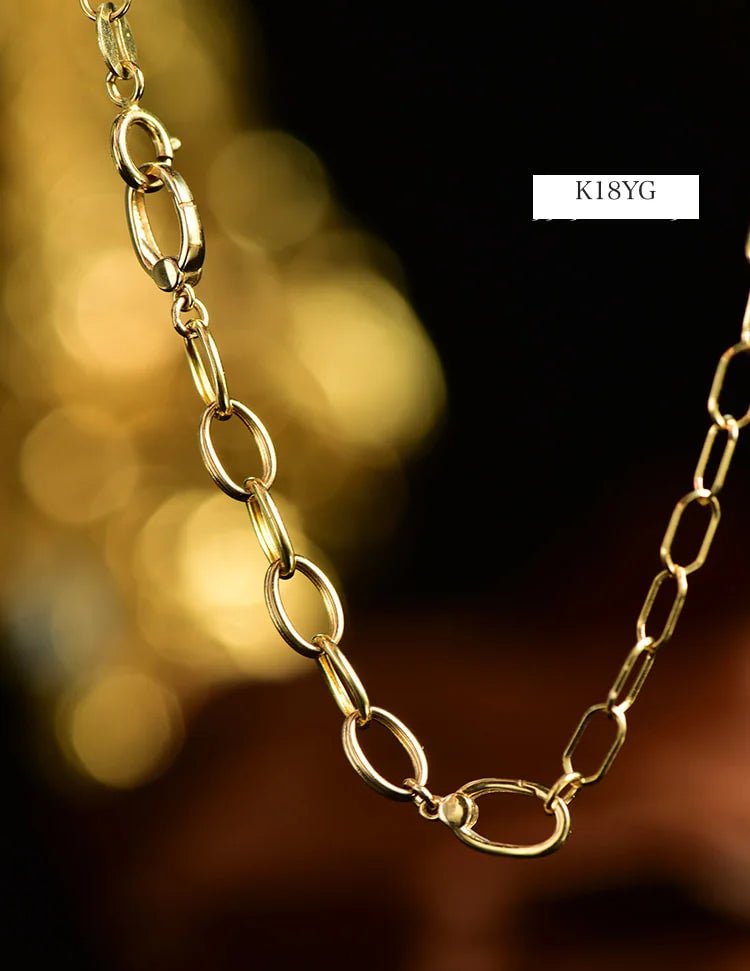K18YG イエローゴールド 18K チェーンの繋ぎ ケーブルチェーン ジュエリーパーツ 18金 ネックレス用 チェーンパーツ アジャスター 調整 延長 ホースシュー 喜八チェーン - Jewelry Hills Tokyo