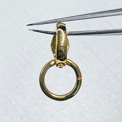 K18YG ツァボライト バチカン ロック付き 開口 ペンダントトップ 18K 18金 イエローゴールド ネックレスチャーム 爪ロック パーツ チャーム - Jewelry Hills Tokyo