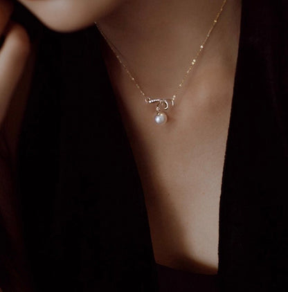 K18YG あこや真珠 ネックレス ペンダント ジルコニア 18K 18金 アコヤ パール akoya YG アコヤ真珠 - Jewelry Hills Tokyo
