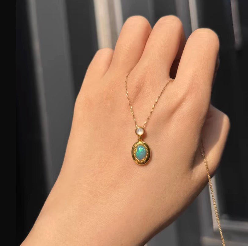 K18YG ペンダントトップ ホワイトオパール オーバル ぷっくり カボション 18K 18金 YG イエローゴールド ネックレス チャーム ペンダント アコヤ真珠 あこや真珠 akoya pearl - Jewelry Hills Tokyo