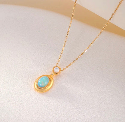 K18YG ペンダントトップ ホワイトオパール オーバル ぷっくり カボション 18K 18金 YG イエローゴールド ネックレス チャーム ペンダント アコヤ真珠 あこや真珠 akoya pearl - Jewelry Hills Tokyo