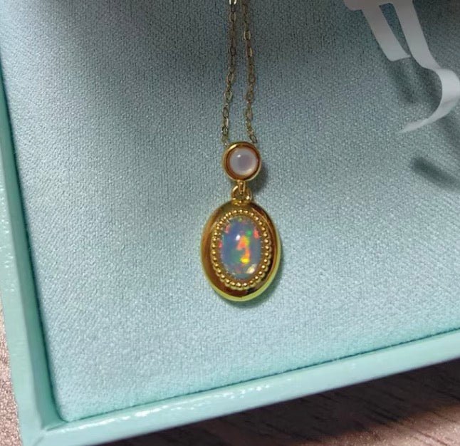 K18YG ペンダントトップ ホワイトオパール オーバル ぷっくり カボション 18K 18金 YG イエローゴールド ネックレス チャーム ペンダント アコヤ真珠 あこや真珠 akoya pearl - Jewelry Hills Tokyo