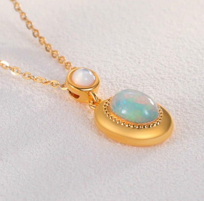 K18YG ペンダントトップ ホワイトオパール オーバル ぷっくり カボション 18K 18金 YG イエローゴールド ネックレス チャーム ペンダント アコヤ真珠 あこや真珠 akoya pearl - Jewelry Hills Tokyo