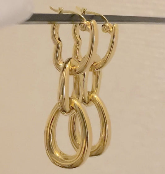 K18YG イエローゴールド 18K ピアス フープピアス リングピアス 2way イタリアンジュエリー オーバル ハート 中空 チャーム ペンダント等 3way 4way - Jewelry Hills Tokyo
