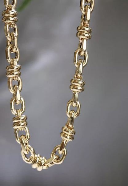 K18YG イエローゴールド 18K レオンチェーン ケーブルチェーン オーバル ネックレス メンズ レディース 太め 太い チェーンネックレス ボリューム - Jewelry Hills Tokyo