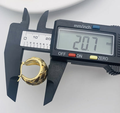 K18YG イエローゴールド メッシュ 編み込み 18K ピアス フープピアス リングピアス イタリアンジュエリー ラウンド 丸 円形 ボリューム - Jewelry Hills Tokyo