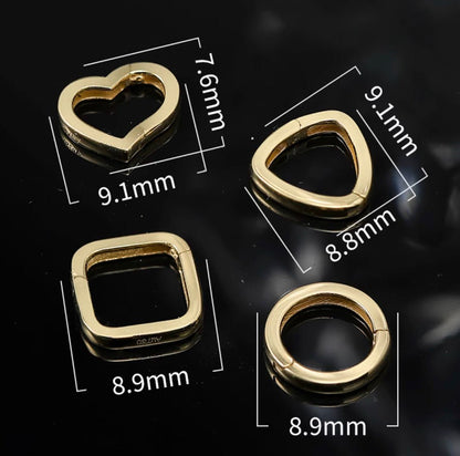 K18YG イエローゴールド 円形 三角形 ハート パーツ チャーム 18K コマ チェーンパーツ トップ ジュエリーパーツ 繋ぎ クラスプ - Jewelry Hills Tokyo