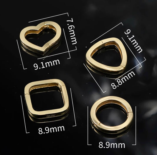 K18YG イエローゴールド 円形 三角形 ハート パーツ チャーム 18K コマ チェーンパーツ トップ ジュエリーパーツ 繋ぎ クラスプ - Jewelry Hills Tokyo