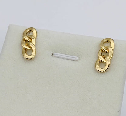 K18YG イエローゴールド 18K ピアス スタッドピアス イタリアンジュエリー 喜平チェーン チェーンピアス ツイスト 中空 ワンポイント 喜平 - Jewelry Hills Tokyo
