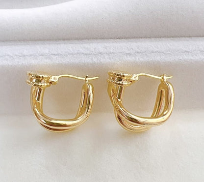 K18YG イエローゴールド 18K ピアス フープピアス リングピアス イタリアンジュエリー 輪っか 釘 釘モチーフ 中空 X - Jewelry Hills Tokyo