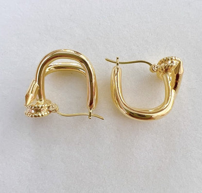 K18YG イエローゴールド 18K ピアス フープピアス リングピアス イタリアンジュエリー 輪っか 釘 釘モチーフ 中空 X - Jewelry Hills Tokyo