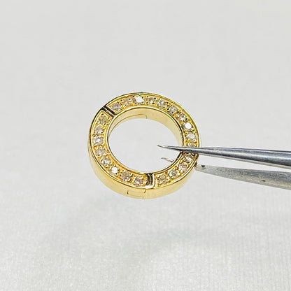 K18YG エメラルド ペンダント バチカン パーツ 繋ぎ クリッカー コネクター 18K ペンダントパーツ クラスプ YG ダイヤモンド ダイヤ マルチバチカン イエローゴールド - Jewelry Hills Tokyo