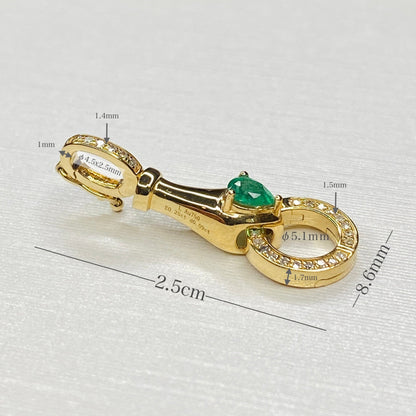 K18YG エメラルド ペンダント バチカン パーツ 繋ぎ クリッカー コネクター 18K ペンダントパーツ クラスプ YG ダイヤモンド ダイヤ マルチバチカン イエローゴールド - Jewelry Hills Tokyo