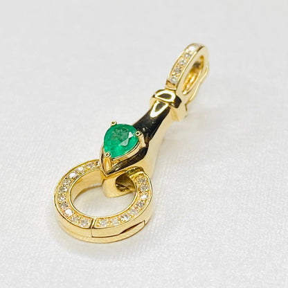 K18YG エメラルド ペンダント バチカン パーツ 繋ぎ クリッカー コネクター 18K ペンダントパーツ クラスプ YG ダイヤモンド ダイヤ マルチバチカン イエローゴールド - Jewelry Hills Tokyo
