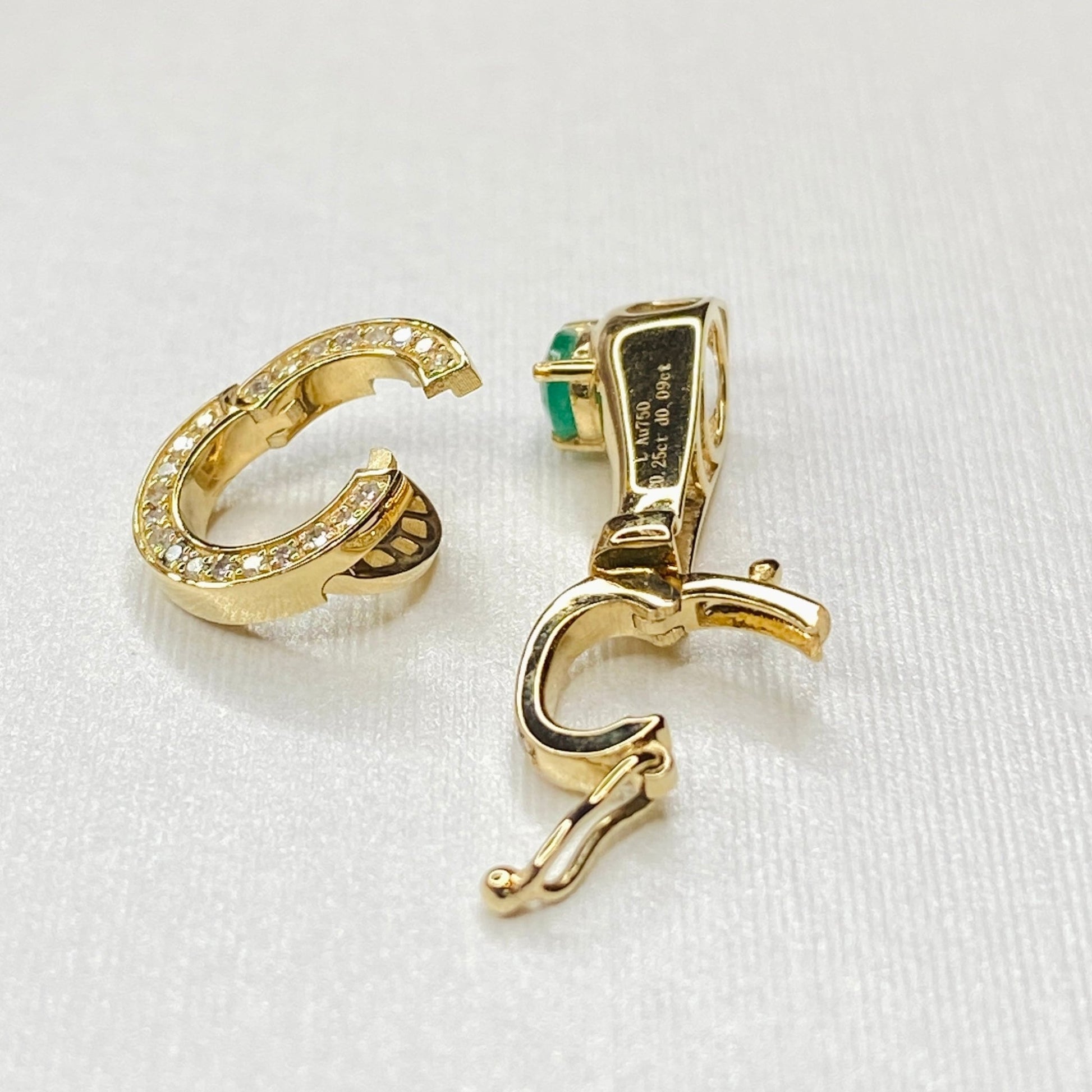 K18YG エメラルド ペンダント バチカン パーツ 繋ぎ クリッカー コネクター 18K ペンダントパーツ クラスプ YG ダイヤモンド ダイヤ マルチバチカン イエローゴールド - Jewelry Hills Tokyo