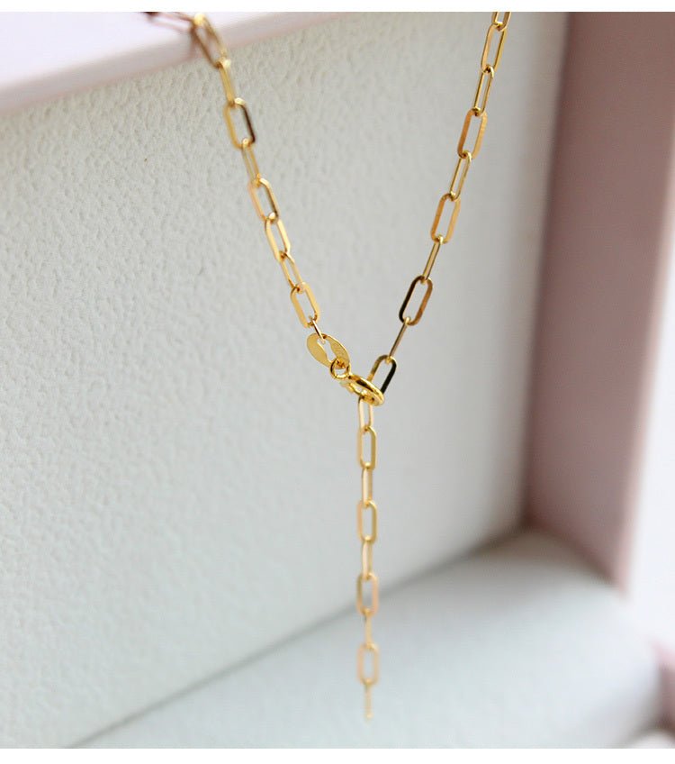 K18YG 2.1mm 40cm~ (最大50cm) イエローゴールド チェーン クリップチェーン ペーパークリップ 18K チェーンネックレス ネックレス - Jewelry Hills Tokyo