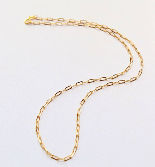 K18YG 2.1mm 40cm~ (最大50cm) イエローゴールド チェーン クリップチェーン ペーパークリップ 18K チェーンネックレス ネックレス - Jewelry Hills Tokyo