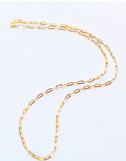 K18YG 2.1mm 40cm~ (最大50cm) イエローゴールド チェーン クリップチェーン ペーパークリップ 18K チェーンネックレス ネックレス - Jewelry Hills Tokyo