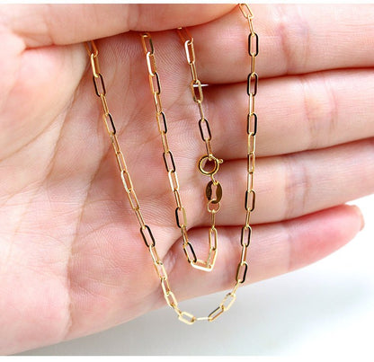 K18YG 2.1mm 40cm~ (最大50cm) イエローゴールド チェーン クリップチェーン ペーパークリップ 18K チェーンネックレス ネックレス - Jewelry Hills Tokyo
