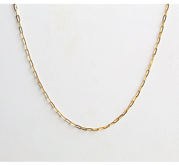 K18YG 2.1mm 40cm~ (最大50cm) イエローゴールド チェーン クリップチェーン ペーパークリップ 18K チェーンネックレス ネックレス - Jewelry Hills Tokyo