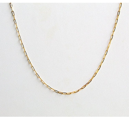 K18YG 2.1mm 40cm~ (最大50cm) イエローゴールド チェーン クリップチェーン ペーパークリップ 18K チェーンネックレス ネックレス - Jewelry Hills Tokyo