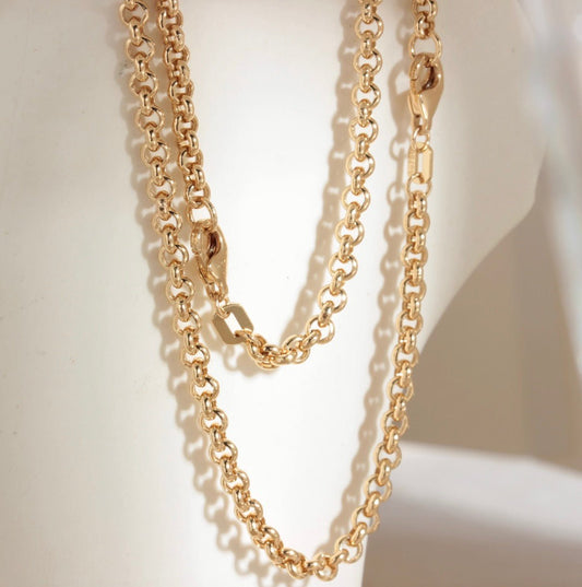 K18YG ロロチェーン 2.8mm ネックレスチェーン 50cm~ チェーンネックレス 太め 太い 18金 18K イエローゴールド メンズ レディース - Jewelry Hills Tokyo