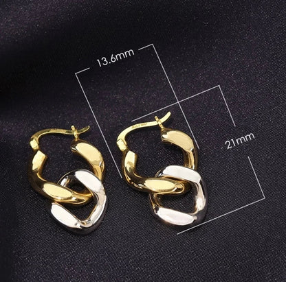 K18YG イエローゴールド フープピアス ピアス リングピアス 中空 喜平チェーン チェーンピアス 2way 18金 18K K18 K18WG ホワイトゴールド イタリアンジュエリー - Jewelry Hills Tokyo