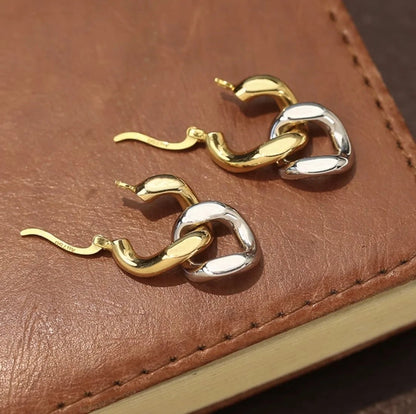 K18YG イエローゴールド フープピアス ピアス リングピアス 中空 喜平チェーン チェーンピアス 2way 18金 18K K18 K18WG ホワイトゴールド イタリアンジュエリー - Jewelry Hills Tokyo