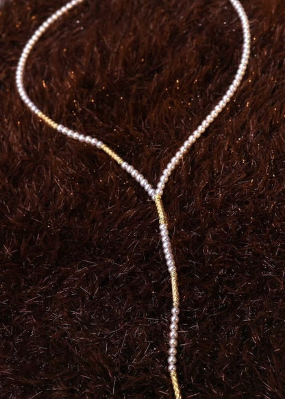 K18YG イエローゴールド あこや真珠 3 - 4mm ロングネックレス 55cm マグネット留め 18金 真珠 パール 18K ベビーあこや ベビーパール ミニパール - Jewelry Hills Tokyo
