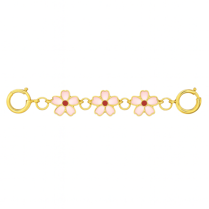 K18YG チェーンパーツ 桜 花 引き輪 ひきわ ヒキワ ５cm アジャスター チェーン伸ばし パーツ チャーム 延長 18K YG - Jewelry Hills Tokyo