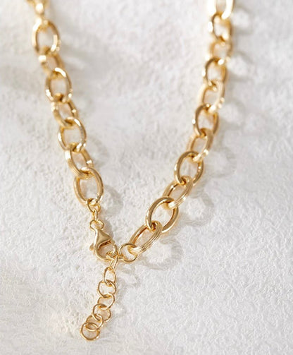 K18YG 8mm ネックレス 45cm~ オーバルチェーン ネックレス 18K オーバル レオンチェーン オーバルチェーン ボリューム 太め 太い メンズ レディース ユニセックス - Jewelry Hills Tokyo