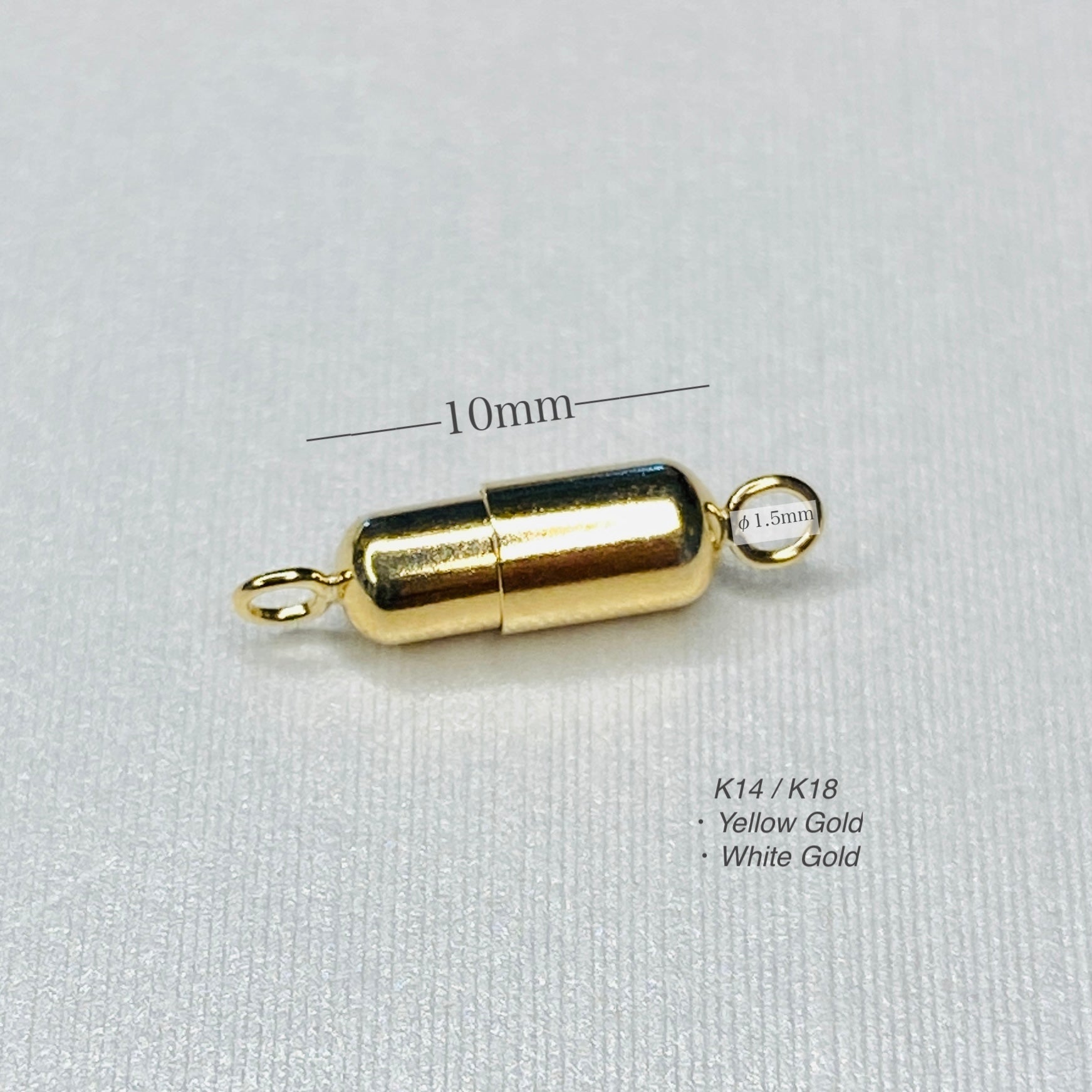 K18YG K18WG マグネット式 留め金具 留め具 パーツ 磁石 強力 ジュエリーパーツ ネックレスパーツ チェーンパーツ ブレスレットパーツ 繋ぎ 14K イエローゴールド ホワイトゴールド - Jewelry Hills Tokyo