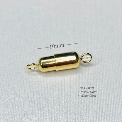 K18YG K18WG マグネット式 留め金具 留め具 パーツ 磁石 強力 ジュエリーパーツ ネックレスパーツ チェーンパーツ ブレスレットパーツ 繋ぎ 14K イエローゴールド ホワイトゴールド - Jewelry Hills Tokyo