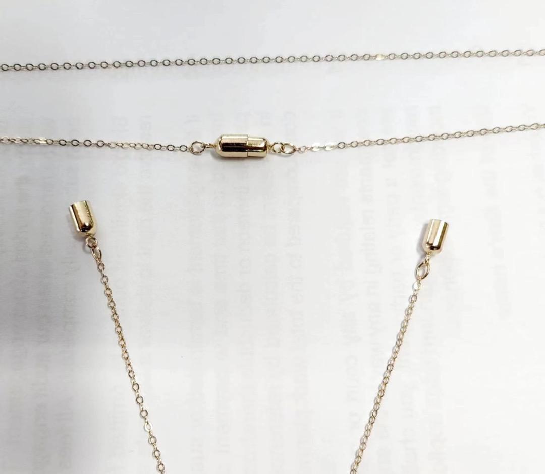 K18YG K18WG マグネット式 留め金具 留め具 パーツ 磁石 強力 ジュエリーパーツ ネックレスパーツ チェーンパーツ ブレスレットパーツ 繋ぎ 14K イエローゴールド ホワイトゴールド - Jewelry Hills Tokyo