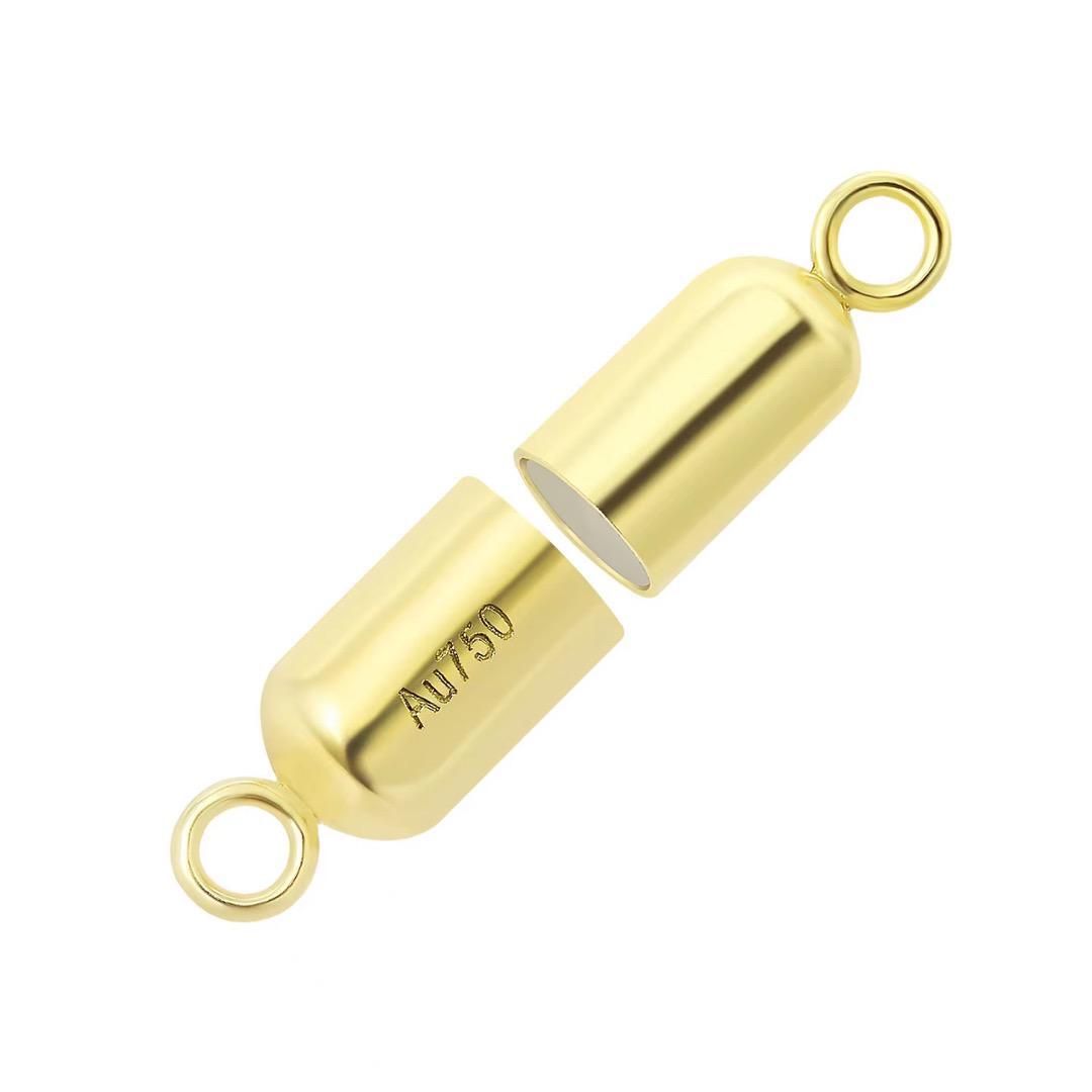 K18YG K18WG マグネット式 留め金具 留め具 パーツ 磁石 強力 ジュエリーパーツ ネックレスパーツ チェーンパーツ ブレスレットパーツ 繋ぎ 14K イエローゴールド ホワイトゴールド - Jewelry Hills Tokyo