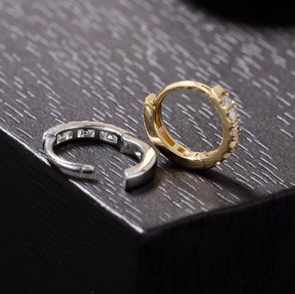 K18YG K18WG クリッカー シングルピアス ダイヤモンド バチカン ダイヤ 18K YG イエローゴールド ラウンド 丸 ピアス 片耳 K18 フープピアス メンズ レディース - Jewelry Hills Tokyo