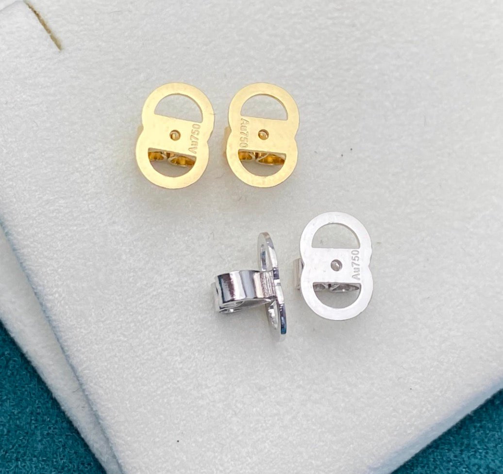 K18YG K18WG キャッチ オーバル 大きめ 18K YG イエローゴールド WG ホワイトゴールド PG ピアス固定 ピアスのキャッチ キャッチ - Jewelry Hills Tokyo