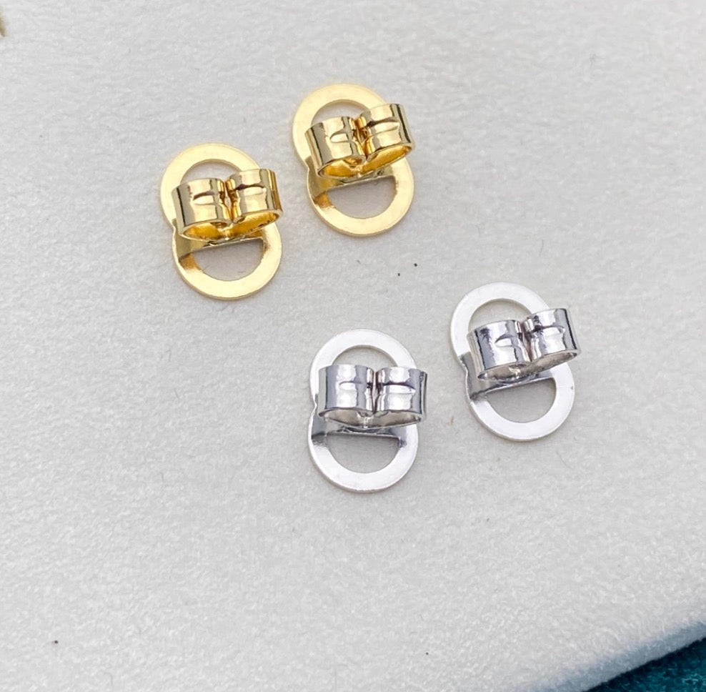 K18YG K18WG キャッチ オーバル 大きめ 18K YG イエローゴールド WG ホワイトゴールド PG ピアス固定 ピアスのキャッチ キャッチ - Jewelry Hills Tokyo