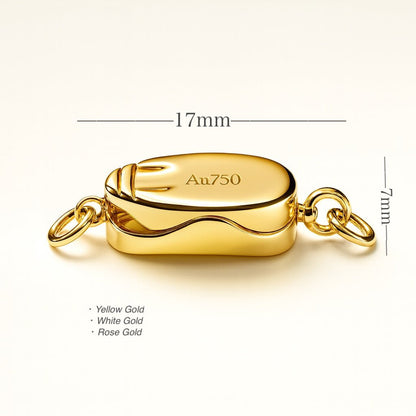 K18YG K18WG 留め金具 オーバル 中留め コネクター パーツ DIY ジュエリーパーツ チェーンパーツ 18K YG WG 繋ぎ ネックレスパーツ ブレスレットパーツ 楕円形 パールパーツ - Jewelry Hills Tokyo