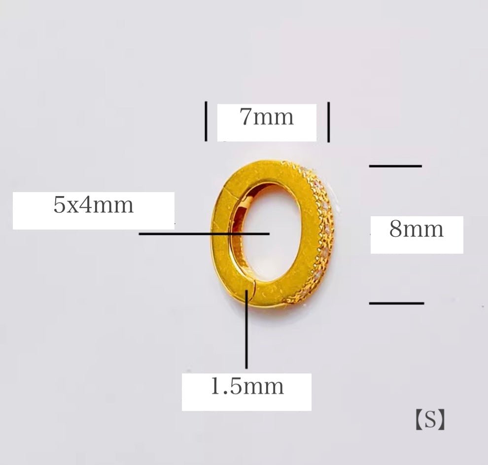K18YG K18WG K18PG クリッカー オーバル ダイヤモンド バチカン ダイヤ 18K YG イエローゴールド WG 楕円形 ロック付き コネクター K18 - Jewelry Hills Tokyo