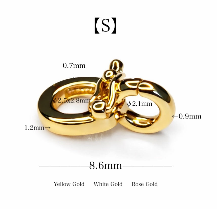 【S鏡面】K18YG WG PG バチカン パーツ チャーム繋ぎ 18K チェーンパーツ ペンダントパーツ クラスプ ロック付き K18 18金 マルチバチカン イエローゴールド ピンクゴールド ホワイトゴールド