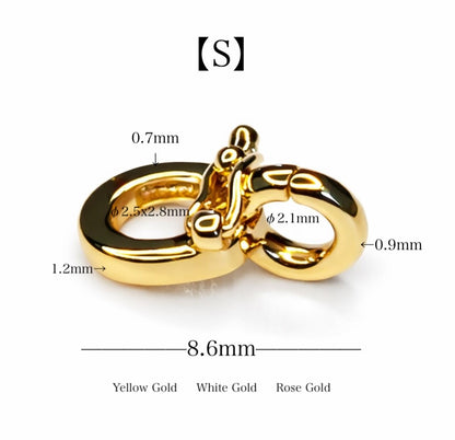 【S鏡面】K18YG WG PG バチカン パーツ チャーム繋ぎ 18K チェーンパーツ ペンダントパーツ クラスプ ロック付き K18 18金 マルチバチカン イエローゴールド ピンクゴールド ホワイトゴールド
