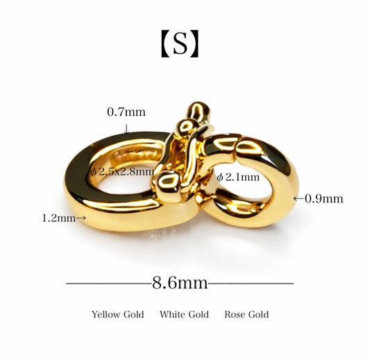 【S鏡面】K18YG WG PG バチカン パーツ チャーム繋ぎ 18K チェーンパーツ ペンダントパーツ クラスプ ロック付き K18 18金 マルチバチカン イエローゴールド ピンクゴールド ホワイトゴールド