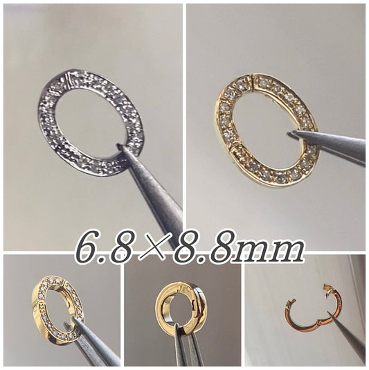 K18YG PG WG パーツ オーバル バチカン チャーム ダイヤ ダイヤモンド クラスプ 開口 繋ぎ 楕円形 - Jewelry Hills Tokyo