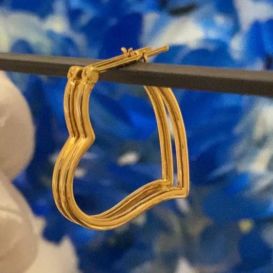 K18YG PG WG フープピアス ピアス ハート イエローゴールド ハート型 中空 シンプル 18金 18K K18 イエローゴールド ホワイトゴールド ピンクゴールド - Jewelry Hills Tokyo