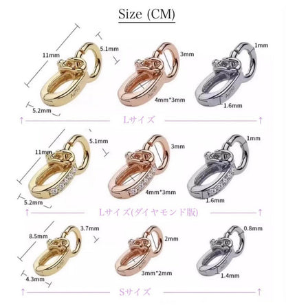 K18YG PG WG 18K バチカン ジュエリーパーツ ロック付き チャーム 鏡面/ダイヤモンド 18K マルチバチカン - Jewelry Hills Tokyo