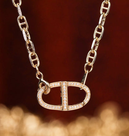 K18YG PG WG イエローゴールド 18K クラスプ ジュエリーパーツ ダイヤモンド 繋ぎ パーツ ネックレスチャーム ペンダントトップ 中留め バックル 豚鼻 ブタ鼻 - Jewelry Hills Tokyo