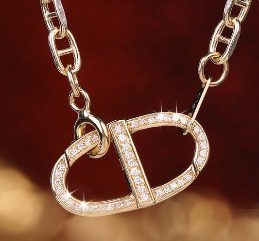 K18YG PG WG イエローゴールド 18K クラスプ ジュエリーパーツ ダイヤモンド 繋ぎ パーツ ネックレスチャーム ペンダントトップ 中留め バックル 豚鼻 ブタ鼻 - Jewelry Hills Tokyo