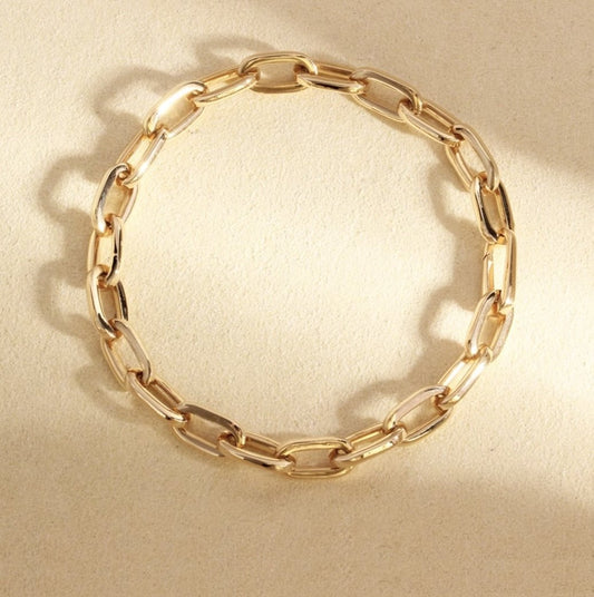 K18YG イエローゴールド WG 18K ブレスレット あずきチェーン レオンチェーン オーバル レディース メンズ 太め 太い ボリューム カスタムジュエリー - Jewelry Hills Tokyo